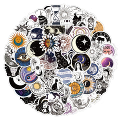 60pcs Retro Astrology Series Graffiti Stickers Waterproof Sticker