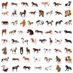 60pcs Horse Doodle Stickers Creative Cartoon Animal Stickers For Children DIY