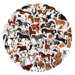 60pcs Horse Doodle Stickers Creative Cartoon Animal Stickers For Children DIY