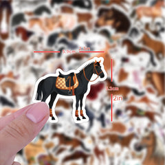 60pcs Horse Doodle Stickers Creative Cartoon Animal Stickers For Children DIY