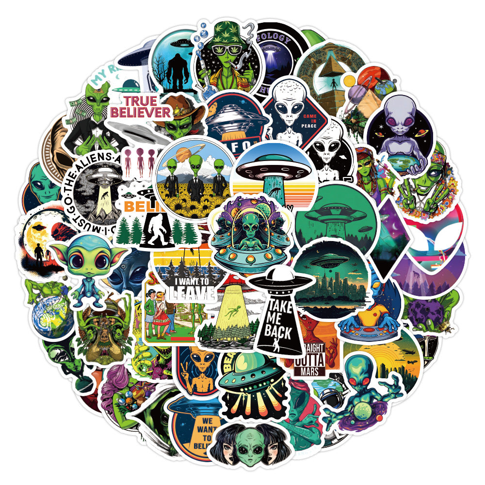 60pcs Alien Graffiti Stickers - Waterproof for Phone Case