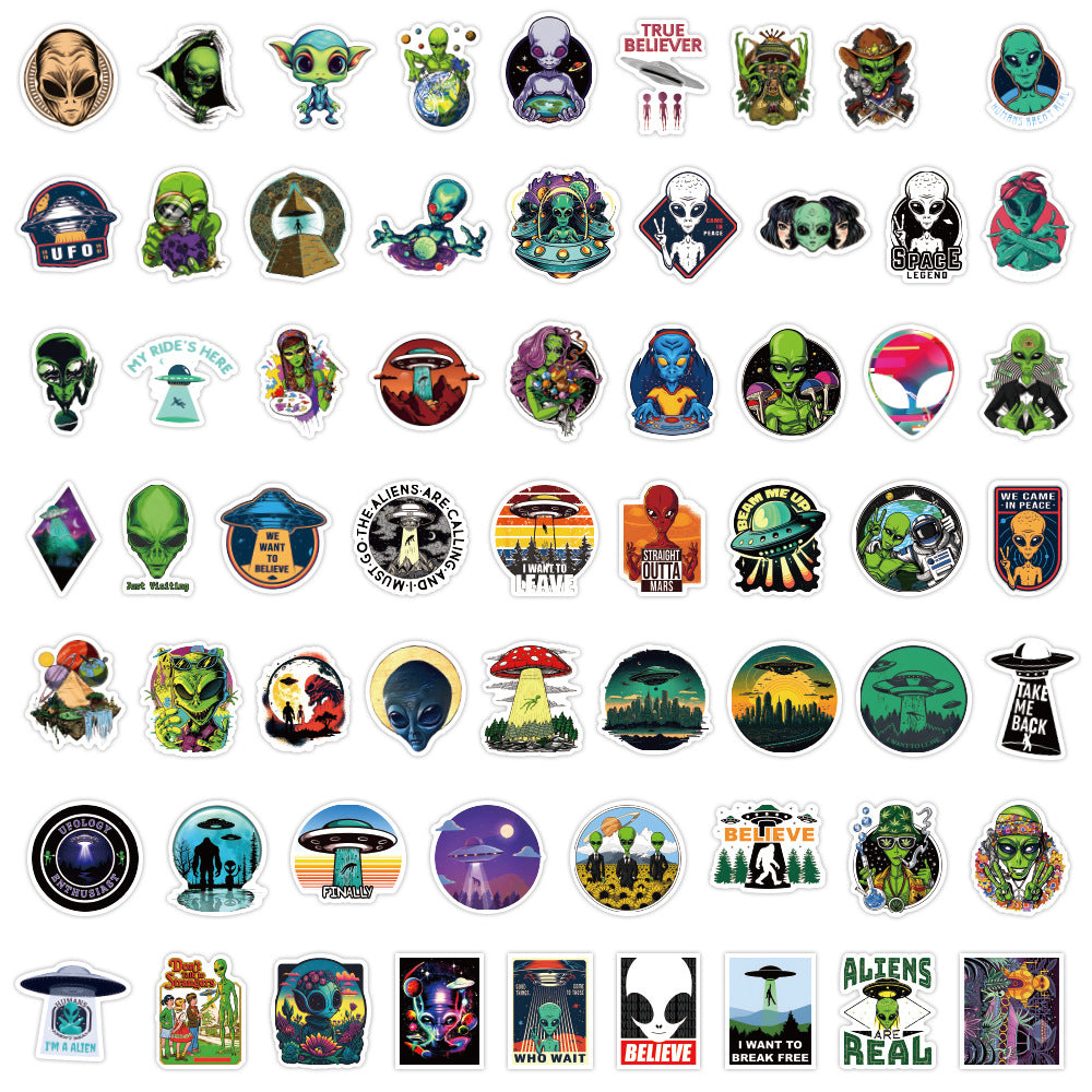 60pcs Alien Graffiti Stickers - Waterproof for Phone Case