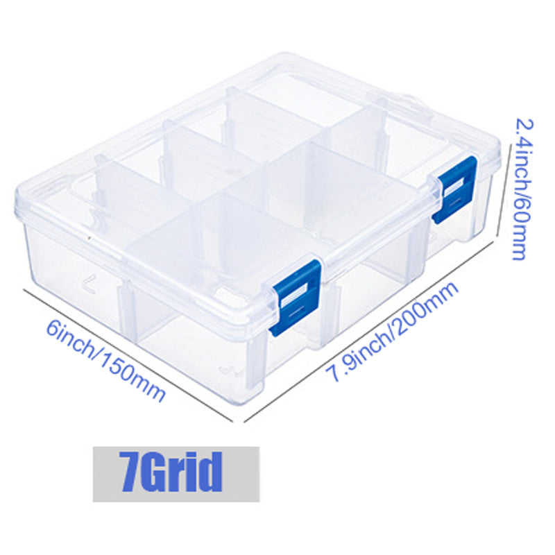 Plastic Transparent Storage Box Hinged Lid Sewing Accessories Box