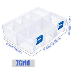 Plastic Transparent Storage Box Hinged Lid Sewing Accessories Box