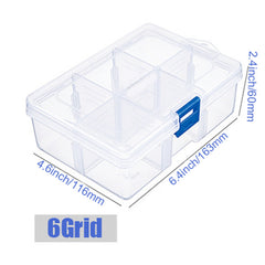 Plastic Transparent Storage Box Hinged Lid Sewing Accessories Box