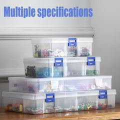 Plastic Transparent Storage Box Hinged Lid Sewing Accessories Box