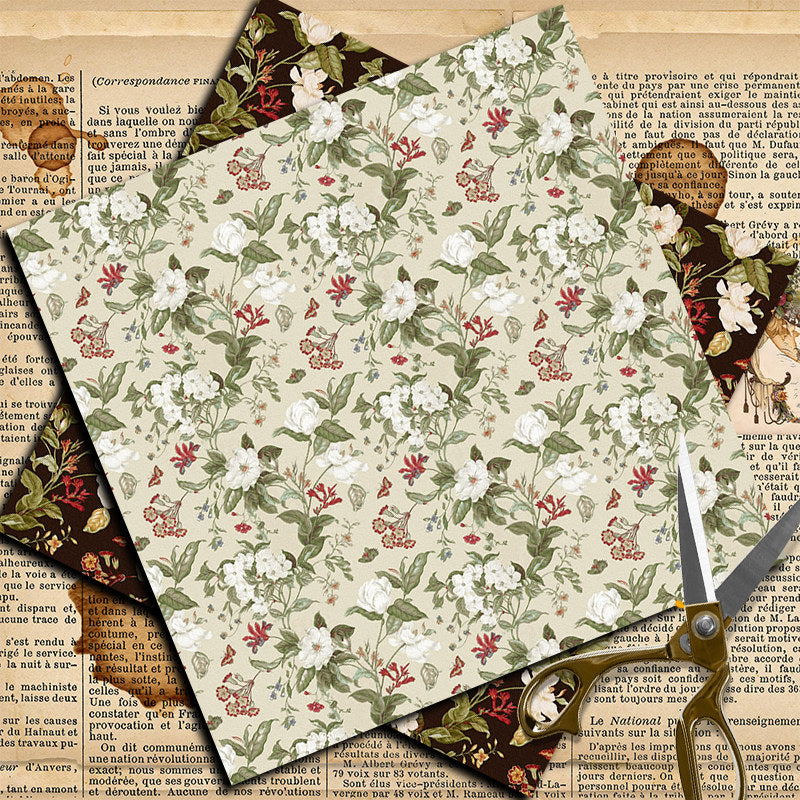 8 Sheets Large Size Retro Journal Paper Sheets for Adults Students Arts Crafts