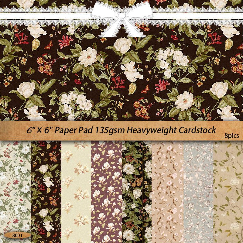 8 Sheets Large Size Retro Journal Paper Sheets for Adults Students Arts Crafts