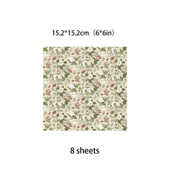8 Sheets Large Size Retro Journal Paper Sheets for Adults Students Arts Crafts
