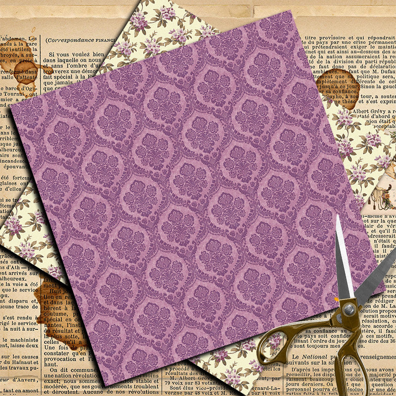 8 Sheets Retro Journal Background Paper for Arts Crafts