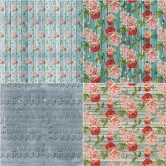 12pcs Large Size Paper Retro Wood Grain Flowers Journal For DIY Gift