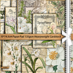 16 Sheets Retro Flowers Journal for Background DIY