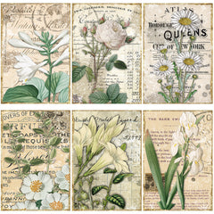 16 Sheets Retro Flowers Journal for Background DIY