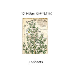 16 Sheets Retro Flowers Journal for Background DIY