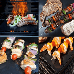 2pcs Non-stick BBQ Grill Mat Reusable Baking Liners Teflon Cook