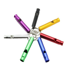 10pcs Aluminum Alloy Survival Whistle With Keychain Lightweight Portable Whistle
