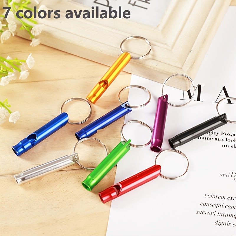 10pcs Aluminum Alloy Survival Whistle With Keychain Lightweight Portable Whistle