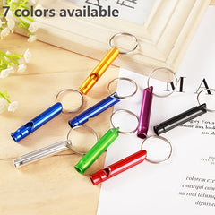 10pcs Aluminum Alloy Survival Whistle With Keychain Lightweight Portable Whistle