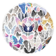 60pcs Angel Wings Graffiti Dreamy Stickers Waterproof Decorative Stickers