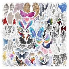60pcs Angel Wings Graffiti Dreamy Stickers Waterproof Decorative Stickers