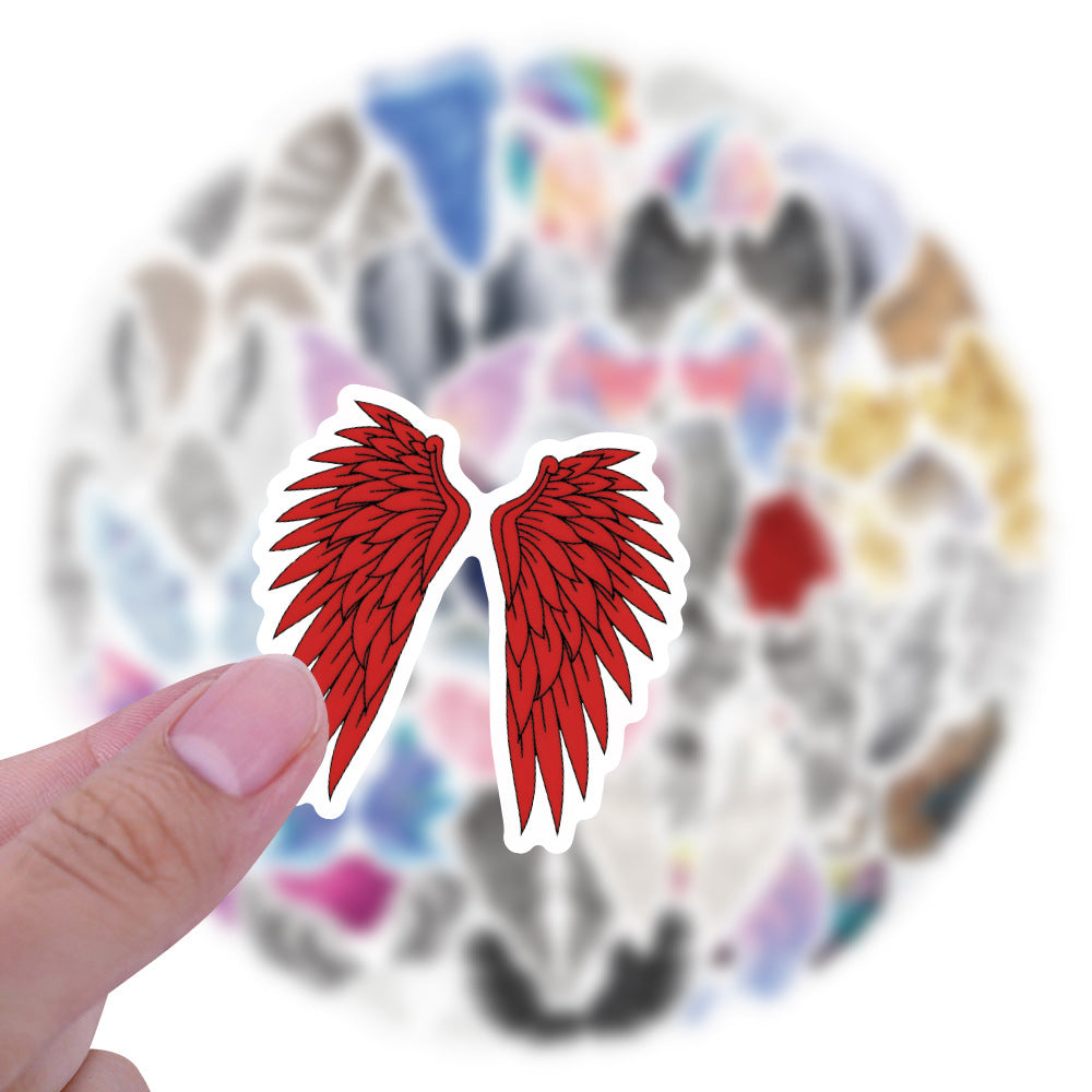 60pcs Angel Wings Graffiti Dreamy Stickers Waterproof Decorative Stickers