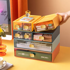 6pcs Drawer Desktop Storage Box Cosmetics Shelving Office Work Desk Dormitory