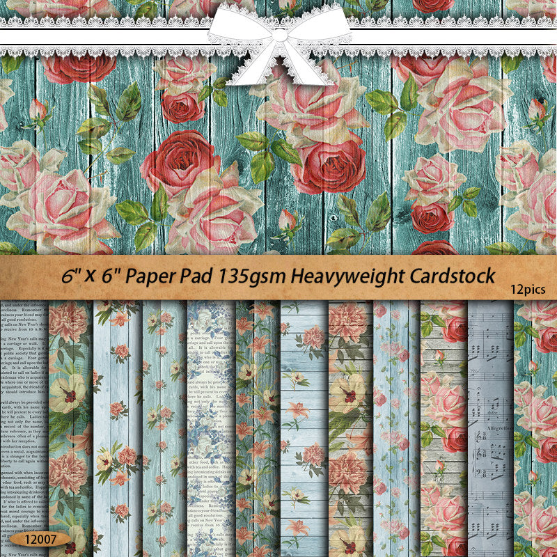 12 Sheets Large Retro Journal Decoration Paper Student Stationery Arts Crafts