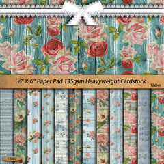 12 Sheets Large Retro Journal Decoration Paper Student Stationery Arts Crafts