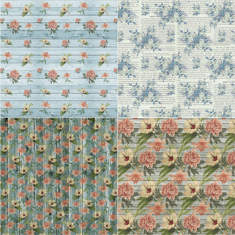 12 Sheets Large Retro Journal Decoration Paper Student Stationery Arts Crafts