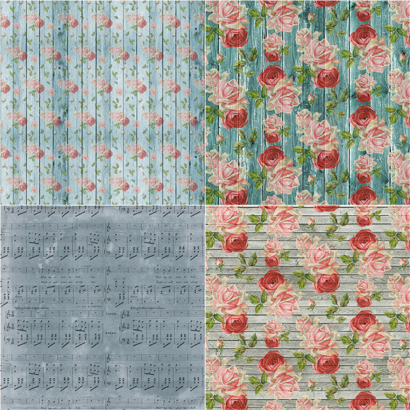 12 Sheets Large Retro Journal Decoration Paper Student Stationery Arts Crafts