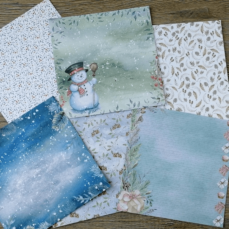 24sheets Winter Snowman Patterned Paper Scrapbook Paper Pack Craft Paper