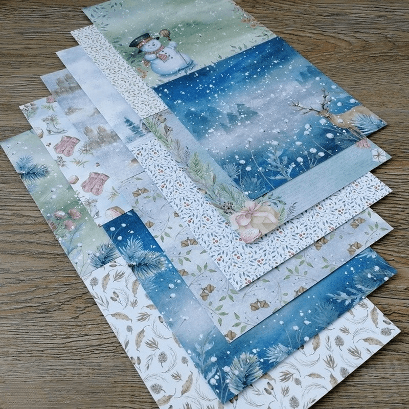 24sheets Winter Snowman Patterned Paper Scrapbook Paper Pack Craft Paper
