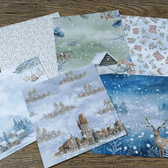 24sheets Winter Snowman Patterned Paper Scrapbook Paper Pack Craft Paper