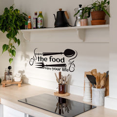 Enjoy The Food Wall Sticker Self-adhesive PVC Removable Home Decoration