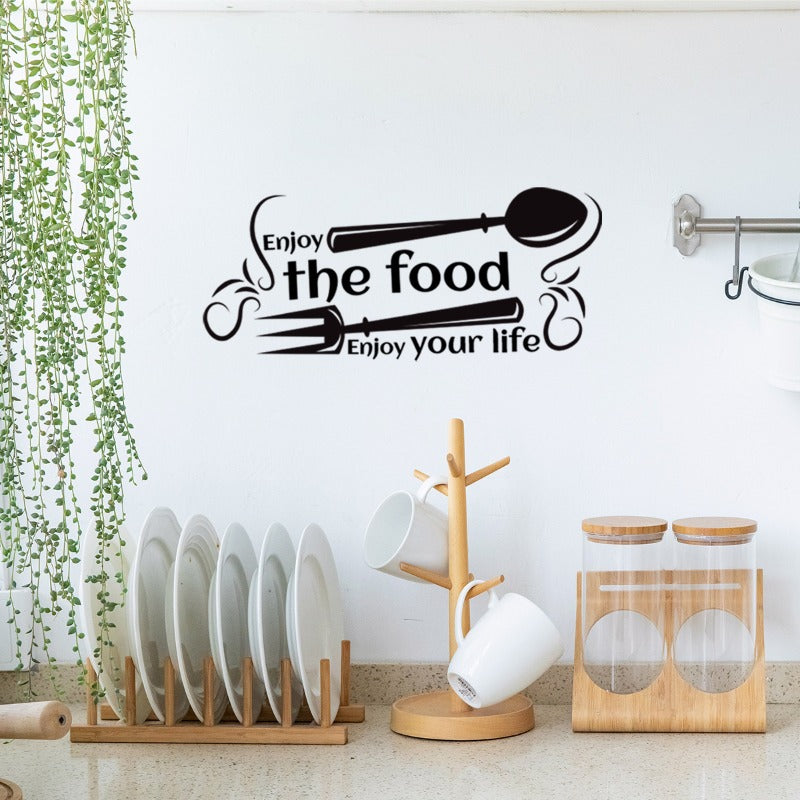 Enjoy The Food Wall Sticker Self-adhesive PVC Removable Home Decoration
