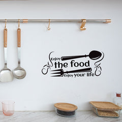 Enjoy The Food Wall Sticker Self-adhesive PVC Removable Home Decoration