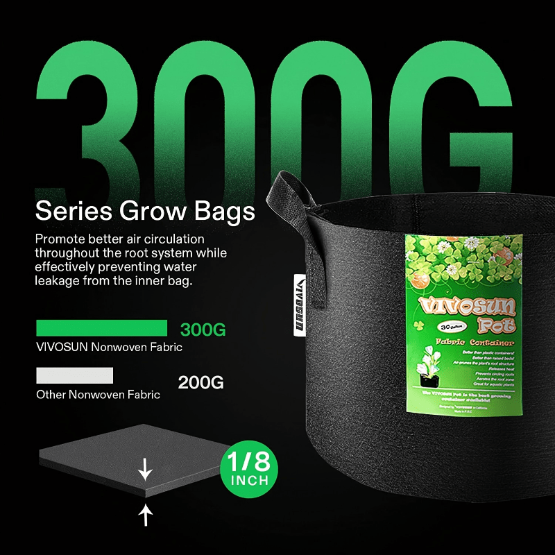 Heavy Duty 300G Non-woven Plant Fabric Planter 1pc
