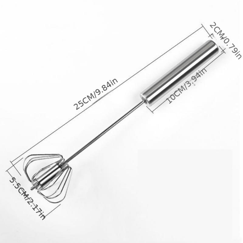 Stainless Steel Hand Push Whisk Egg Beater