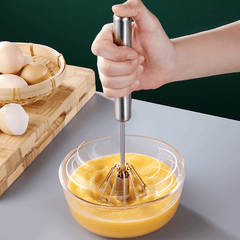 Stainless Steel Hand Push Whisk Egg Beater