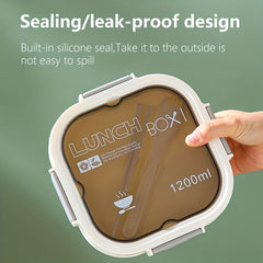 Insulated Lunch Box Divided Microwave Bento Box Leakproof Food Container