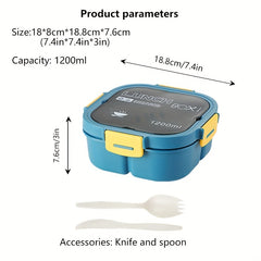 Insulated Lunch Box Divided Microwave Bento Box Leakproof Food Container