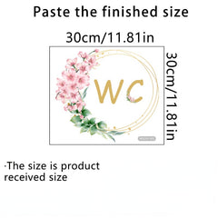 Green Flower Plant English WC Wall Stickers Bathroom Placard