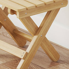 Compact Wooden Folding Step Stool Bench