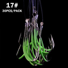 Night Fishing Hooks Glow In Dark String Hooks Luminous Crank Shank Fishhook