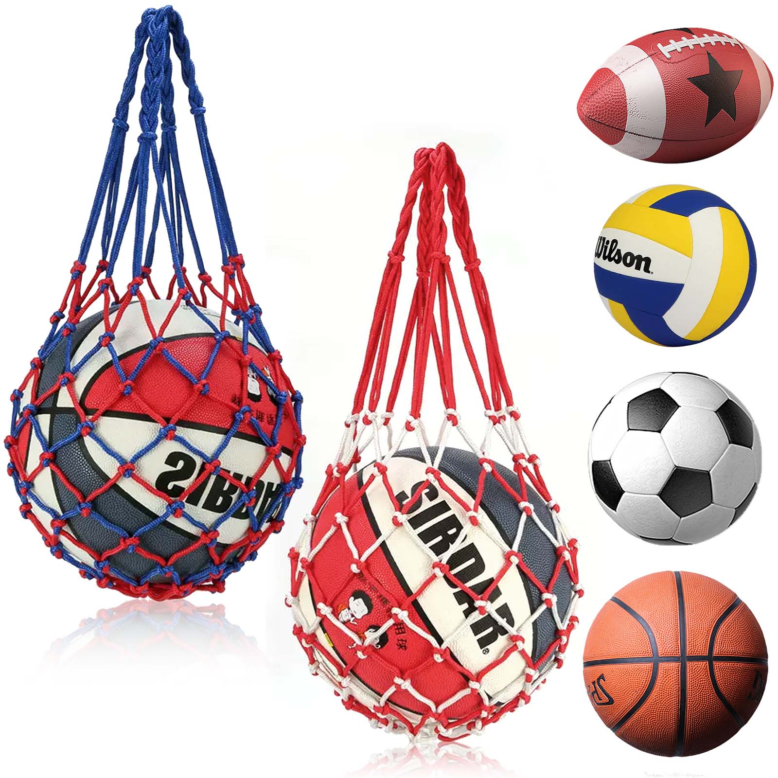 Nylon Ball Nets - Portable Storage Net for Sports Equipment