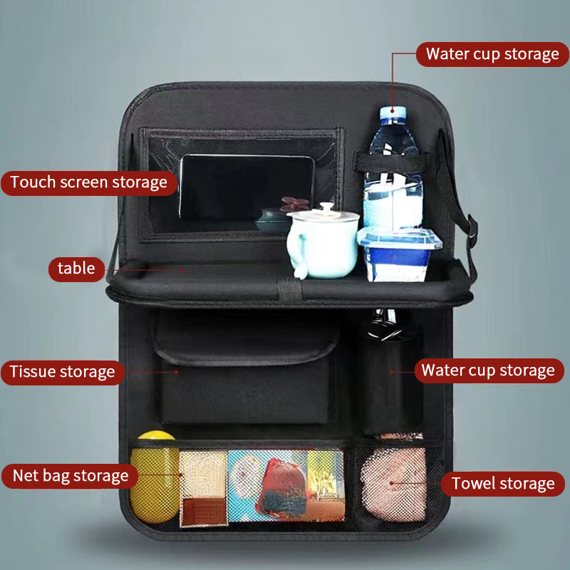 Car Backseat Storage Bag Tablet Holder Foldable Table