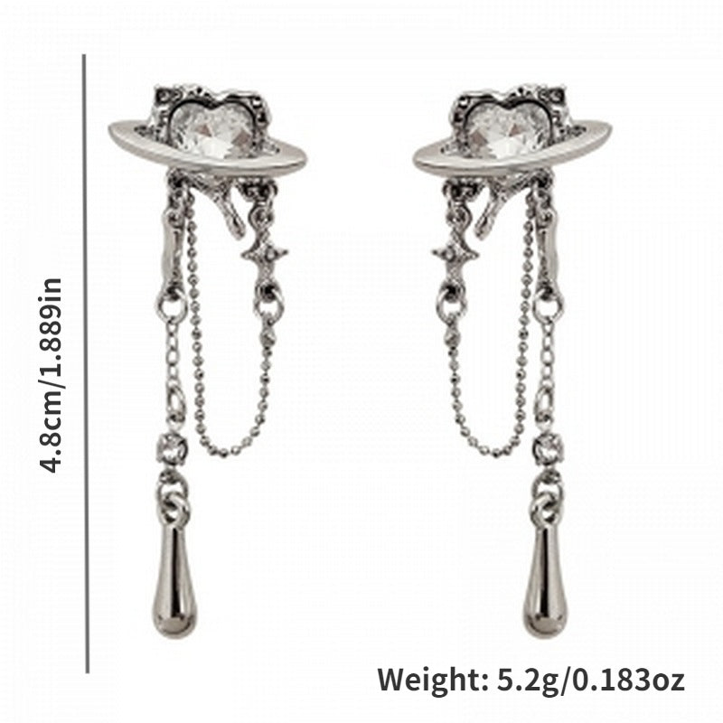 Tassel Earrings Creative Heart Planet Decor Daily Accessories Gift For Girls