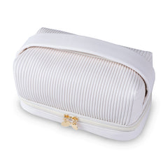 Large Capacity Travel Makeup Bag with Handle and Brush Compartment
