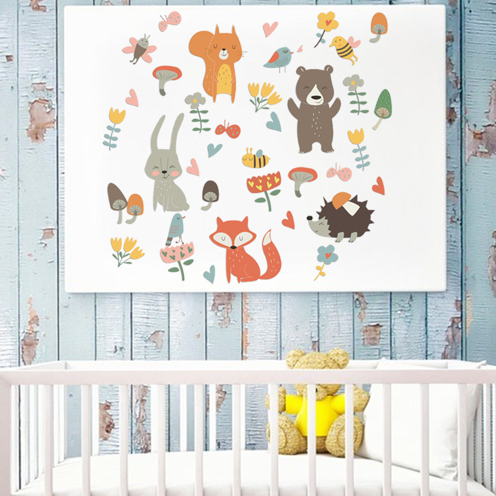 Whimsical Forest Animal Party Wall Stickers for Kids Room Decor
