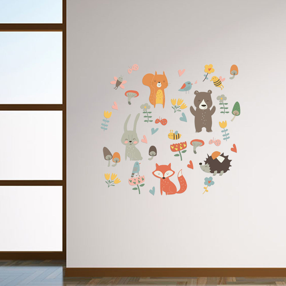 Whimsical Forest Animal Party Wall Stickers for Kids Room Decor